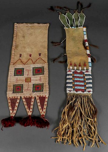 TWO BEADED PIPE BAGS, LIKELY 2ND HALF OF 20TH C.