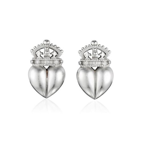 Kieselstein Cord Diamond Platinum Earrings