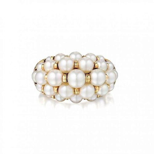 Cartier Andromaque Cultured Pearl and Diamond Ring