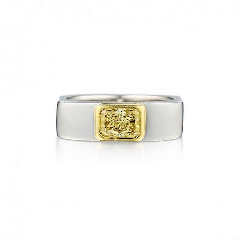 A 1.17-Carat Fancy Yellow Diamond Ring