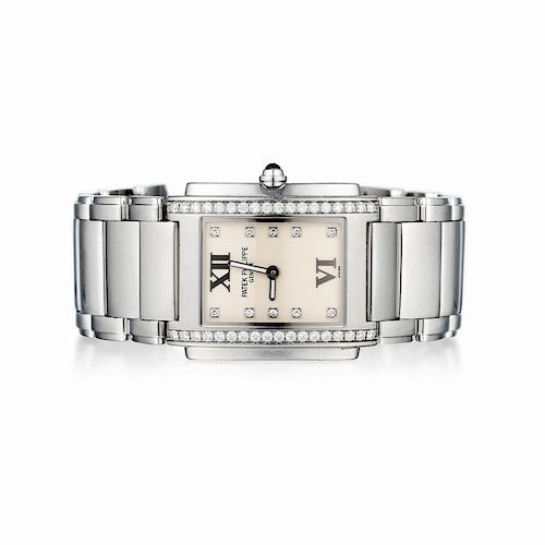 Patek Philippe Twenty~4 Ladies Steel and Diamond Watch ref. 4910/10A