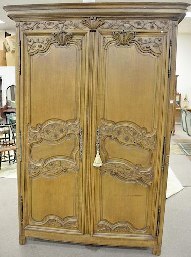 Louis XV style armoire cabinet now fitted drawer and TV hole cut in back. ht. 92in., wd. 57in.