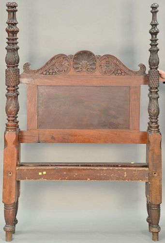 Federal four post bed with acanthus carved posts, circa 18740. interior: 47" x 72"