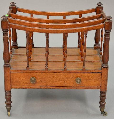 George III mahogany canterbury with drawer. ht. 20 in., wd. 20 in.   Provenance: The Estate of Thomas F Hodgman of Fairfield,
