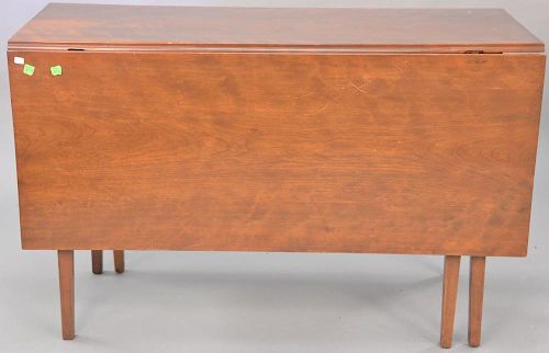 Federal cherry drop leaf table with six legs, circa 1800. ht. 29 in., closed: 16" x 44"