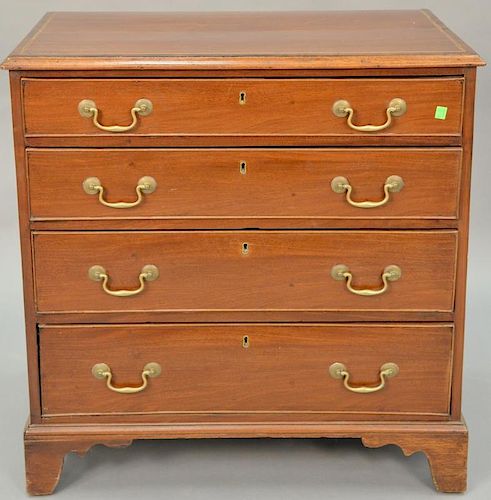 Chippendale style mahogany bachelor's chest. ht. 31 in., wd. 31 in.   Provenance: The Estate of Thomas F Hodgman of Fairfield