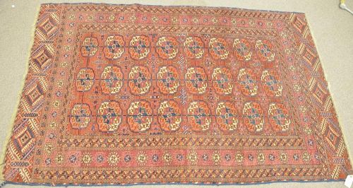 Bokhara Oriental throw rug, early 20th century. 3'9" x 5'8"