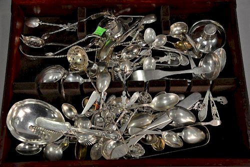 Large group of mostly souvenir spoons, mostly sterling. 25 troy ounces   Provenance: The Estate of Thomas F Hodgman of Fairfi