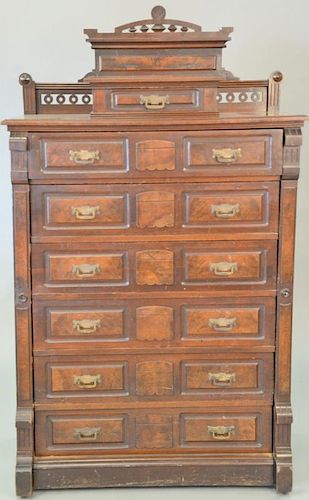 Victorian walnut lockside chest. ht. 66 in., wd. 37 in.  Provenance: From the Estate of Faith K. Tiberio of Sherborn, Massach