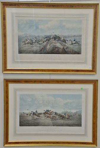 After John Sturgess (1869-1923) pair of aquatints including Punchestown Conyngham Cup 1872 The Double and The Stonewall, afte