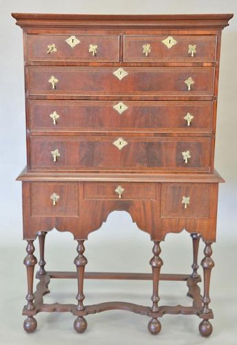 William and Mary walnut highboy (restored). ht. 64 in., wd. 36 1/2 in.