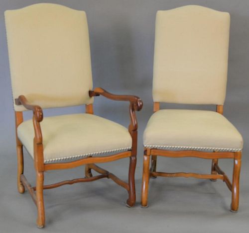 Set of five Ralph Lauren Continental style upholstered armchairs. total ht. 46 in.