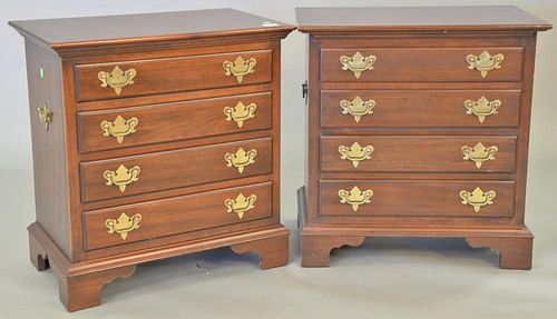 Pair of Hitchcock miniature four drawer cherry chests. ht. 25 in., top: 15" x 24"