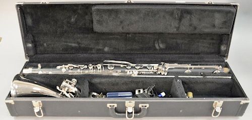 Armstrong G Bass clarinet in fitted box with stand.