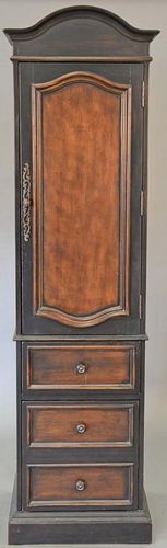 Narrow cabinet with three drawers. ht. 79 in., wd. 20 in.