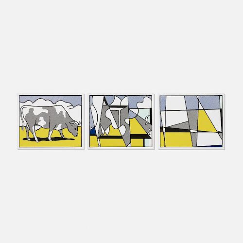 Roy Lichtenstein, Cow Triptych (Cow Going Abstract)