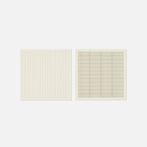 Agnes Martin, Untitled (two works from the Paintings and Drawings: Stedelijk Museum Portfolio)