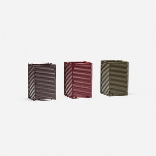 Ettore Sottsass, Synthesis 45 wastepaper baskets, set of three