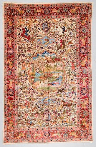 Semi-Antique Tabriz Pictorial Rug, Persia: 7'5'' x 11'4''
