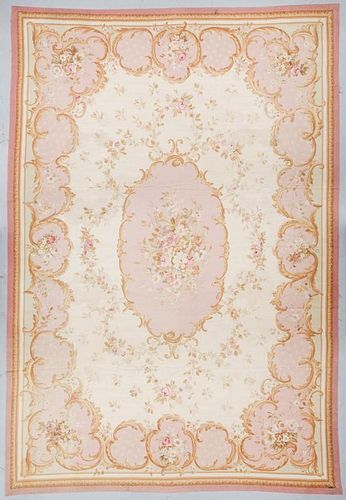 Antique Mansion-Size Aubusson Carpet: 14'6'' x 20'8''