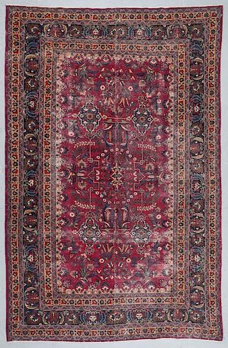 Antique Meshed Rug, Persia: 8'8'' x 13'9''