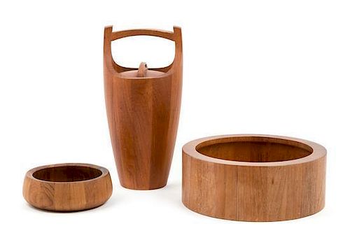 Dansk, Denmark, MID 20TH CENTURY, a covered ice bucket and two bowls