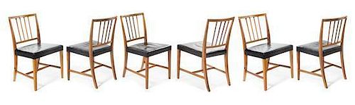 Scandinavian Design, 1950s, a set of six dining chairs