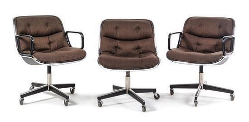 Charles Pollock (American, 1930-2013), Knoll, 1960s, a group of three office chairs