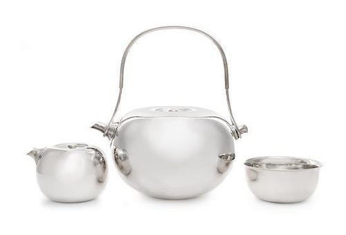 Vivianna Torun Bulow-Hube (Swedish, 1927-2004), Dansk, Denmark, 1965, a tea service, comprising a teapot, creamer and sugar