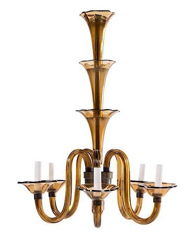 Italian, SECOND HALF 20TH CENTURY, a Murano glass chandelier