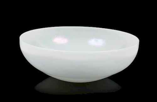 Steuben, 20TH CENTURY, a white Ivrene glass center bowl
