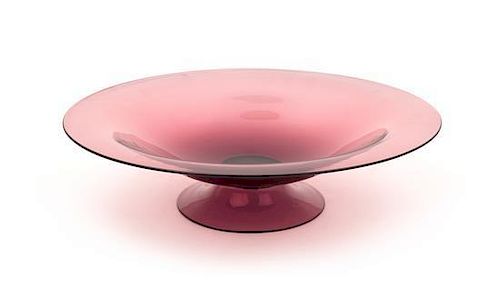 Steuben, 20TH CENTURY, an amethyst glass center bowl