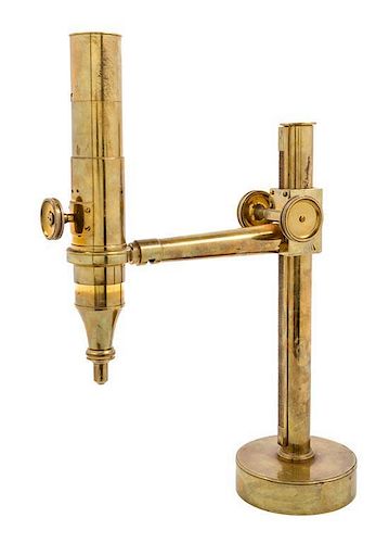 * An English Brass Tank & Disecting Microscope Height 17 inches.
