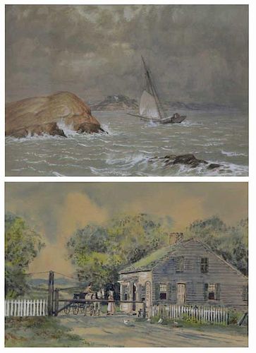 CANDEE, George & WAITE, Thomas. Two Watercolors