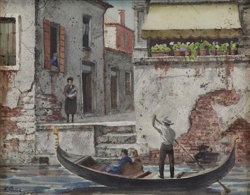 GASSER, Henry Martin. Watercolor on Board. Venice