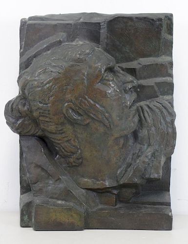 BOURDELLE, Antoine. Bronze Relief. "L'Effroi".