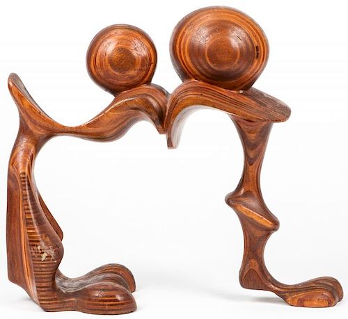 Earl Wilkie (1930-2009) Genesis Series Carved Wood Sculpture