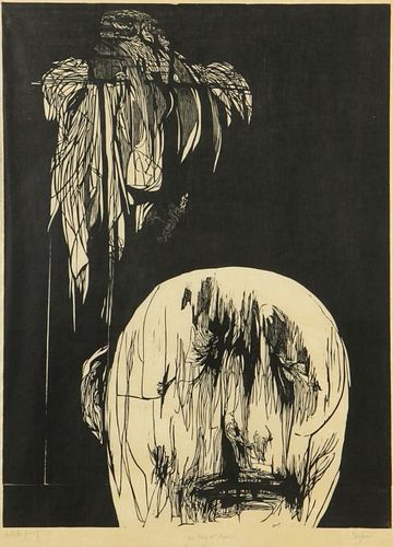 Leonard Baskin (1922-2000) "Torment", 1958, Artist Proof