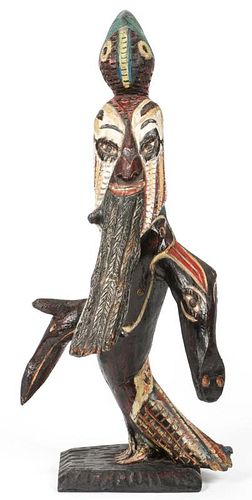 Brazilian (20th c.) Carved and Painted Wood Sculpture