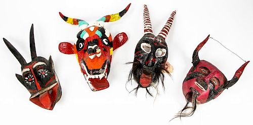 4 Mexican Diablo Festival Masks
