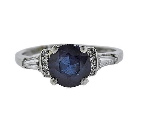 J. E. Coldwell Platinum Diamond Blue Gemstone Ring