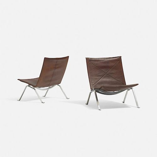 Poul Kjaerholm, PK 22 lounge chairs, pair