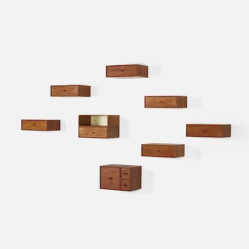 Uno and Osten Kristiansson, wall-mounted cabinets, set of eight