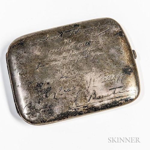 Herbert Hoover Presentation Silver Cigarette Case