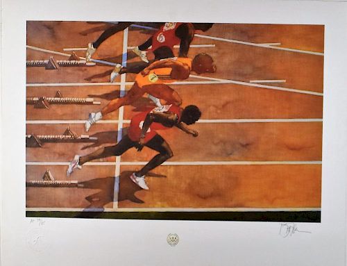 Bart Forbes "100 Meter" Lithograph 1990