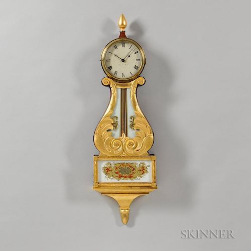 Sawin & Dyer Gilt-front Lyre Clock