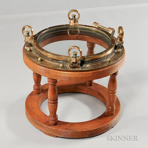 Brass Porthole Occasional Table