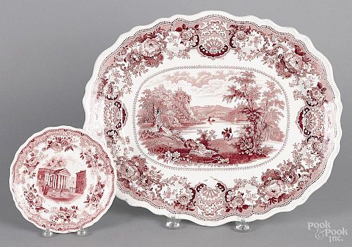 Two pieces of Historical red Staffordshire