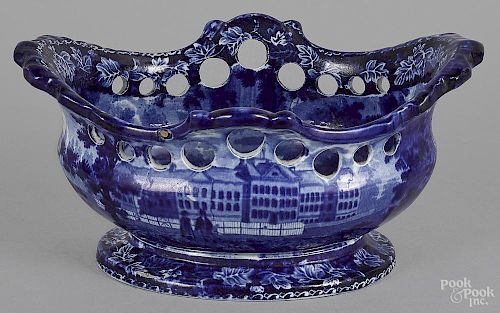 Historical blue Staffordshire fruit bowl