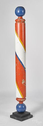 Turned and painted barber pole